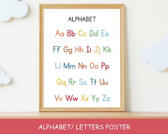 Educational Alphabet Poster | ABC Wall Art for Kids | Nursery & Classroom Decor