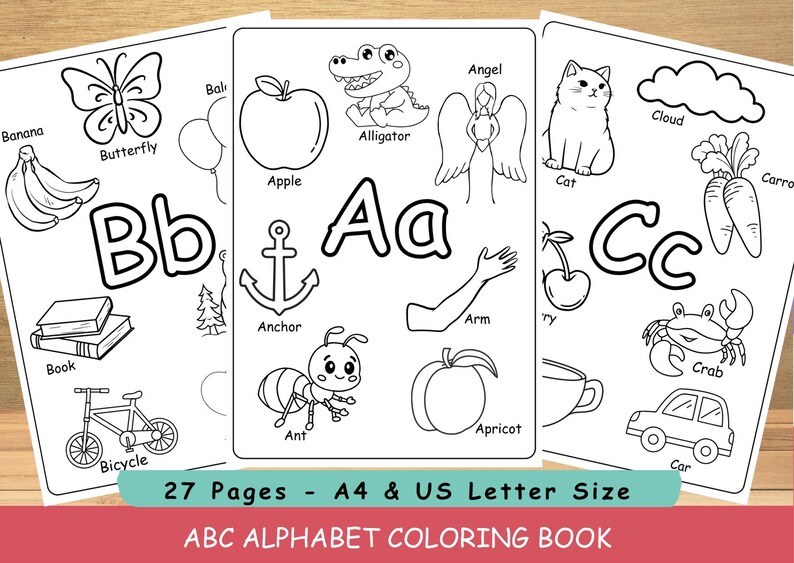 26 Alphabet Coloring Pages | Letters and Objects Coloring Worksheets ...