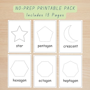 Large Shapes Tracing Worksheet for Kids | Preschool Fine Motor Activity | Shape Practice | Kindergarten Tracing Workbook | Cutting Practice image 5