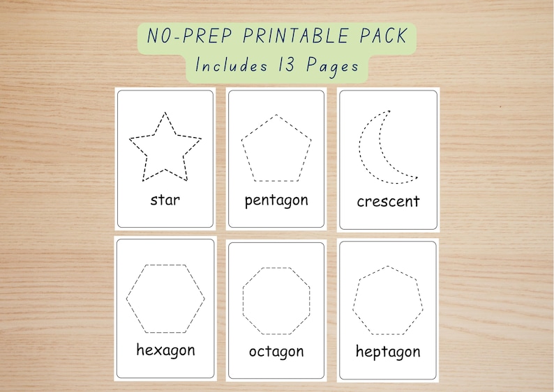 Large Shapes Tracing Worksheet for Kids | Preschool Fine Motor Activity | Shape Practice | Kindergarten Tracing Workbook | Cutting Practice image 5