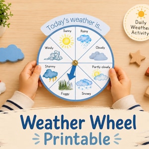 Wetterrad für Kinder | Wetterkarte Lernaktivität | Lernmittel für Klassenzimmer & Heimschule | Morgenkreis Zeit