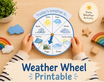 Weather Wheel Printable for Kids | Weather Chart Learning Activity | Classroom & Homeschool Educational Tool | Morning Circle Time