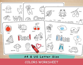 Coloring Pages Printable | Preschool Color Worksheets | Kindergarten Activity PDF | Kids Learn Colors | Color Recognition, Color of the Week