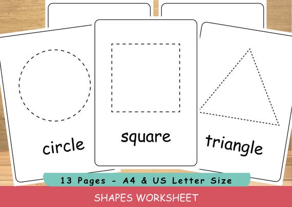 Large Shapes Tracing Worksheet | Preschool Fine Motor Activity | Kids Shape Practice | Kindergarten Tracing Workbook | Cutting Practice