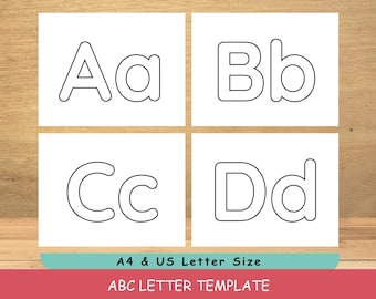 Alphabet Mat Template , ABC Letter Chart, Preschool ABC Learning, Kindergarten Alphabet Reference Sheet, Uppercase & Lowercase Letters