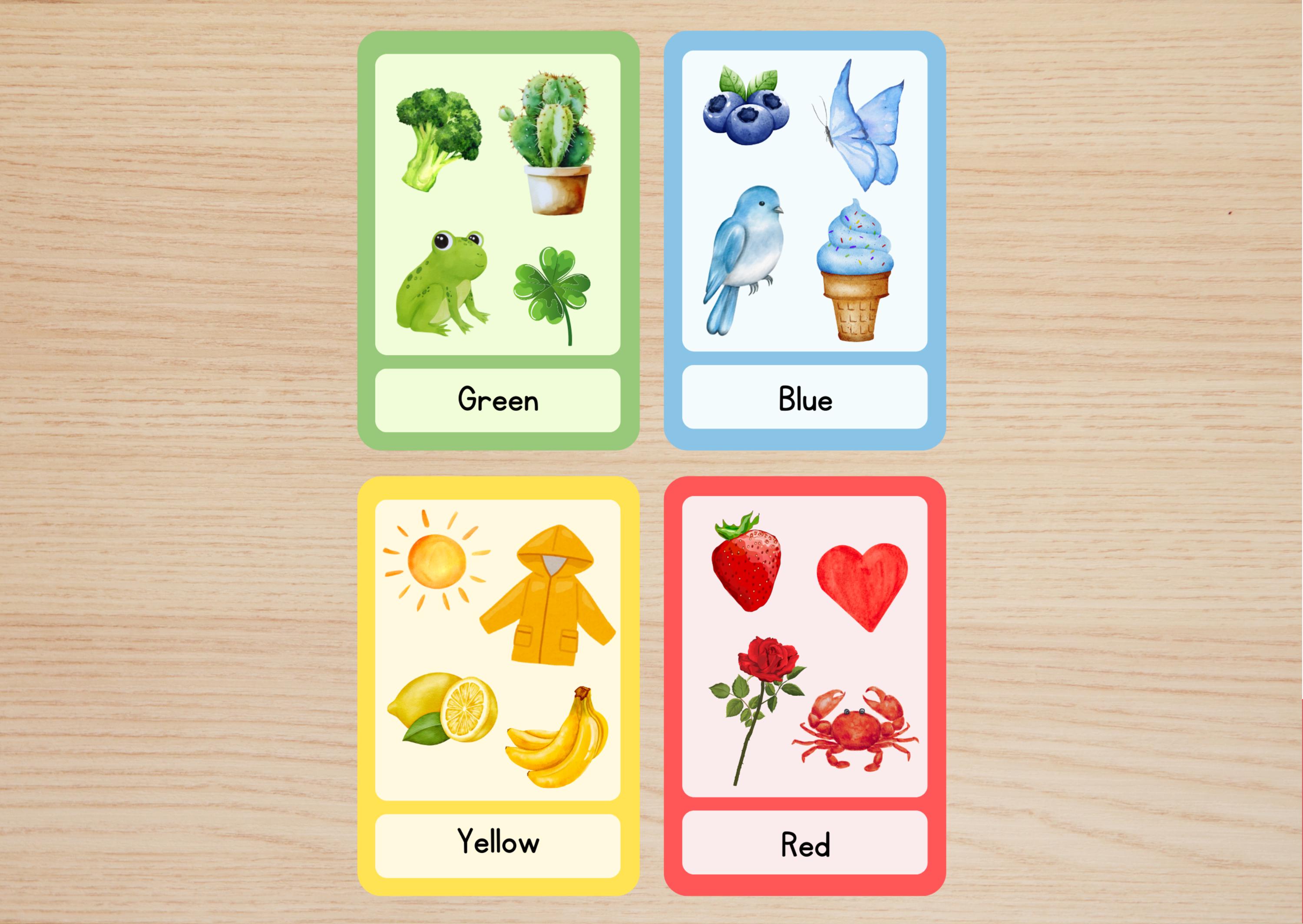 Printable Color Flashcards for Kids | Montessori Learning Colors Cards ...