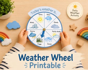 Weather Wheel Printable for Kids | Weather Chart Learning Activity | Classroom & Homeschool Educational Tool | Morning Circle Time