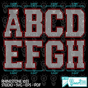 Rhinestone Template Font TTF, Rhinestone University Font Svg ...