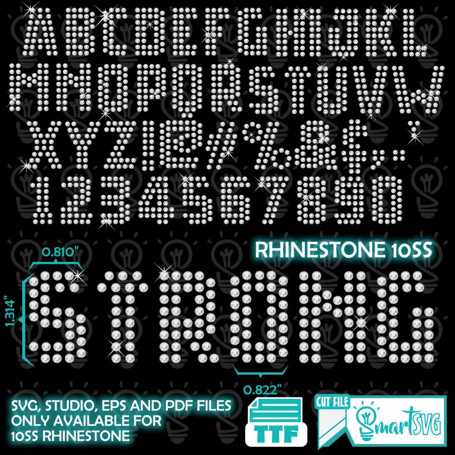 Rhinestone Template Font TTF, Rhinestone Capital Letters, Rhinestone ...