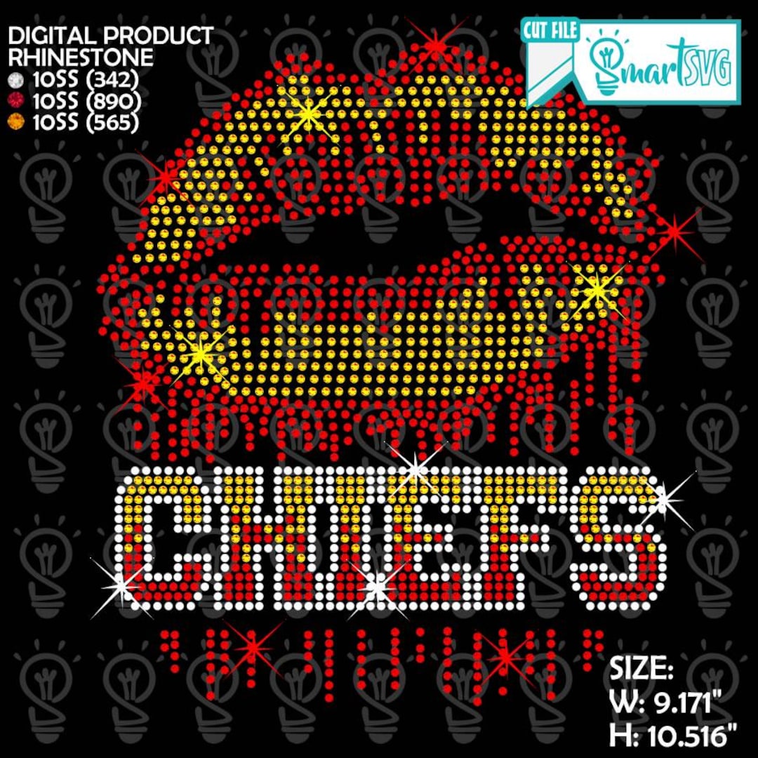 Chiefs Mouth Rhinestone, Football Rhinestone Svg, Chiefs Woman Svg ...