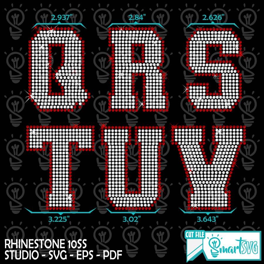 Truetype Rhinestone Font Rhinestone Template Font TTF, Rhinestone University Font Svg ...