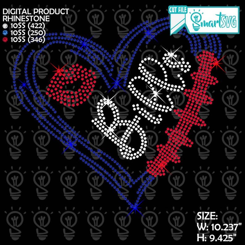 Bills Heart Rhinestone, Football Rhinestone Svg, Bills Hearts Svg ...
