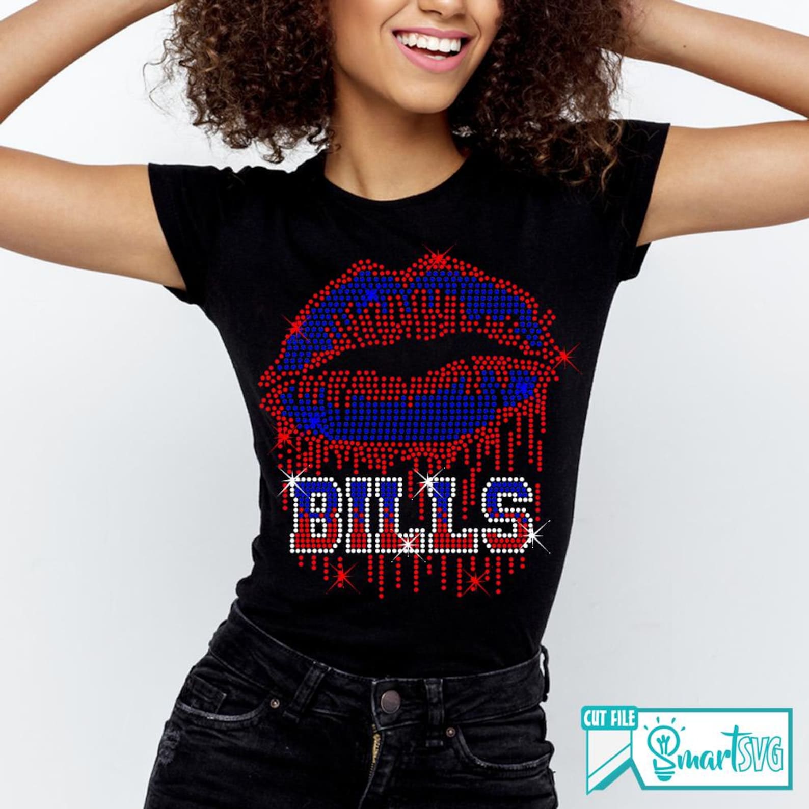 Bills Mouth Rhinestone, Football Rhinestone Svg, Bills Woman Svg, Bills ...