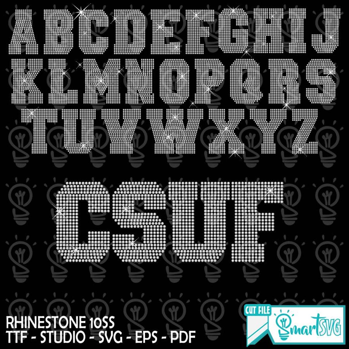 Rhinestone Template Font TTF, Rhinestone University Font Svg ...