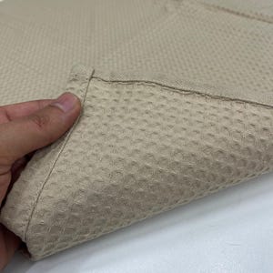 Beige Waffle Weave Cotton Tea Towel: Absorbent Kitchen Hand Cloth(19.7x27.6 in)