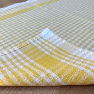 Torchon en coton à carreaux jaune : torchon style campagnard vintage (45 x 70 cm (17,7 x 27,5 po.)
