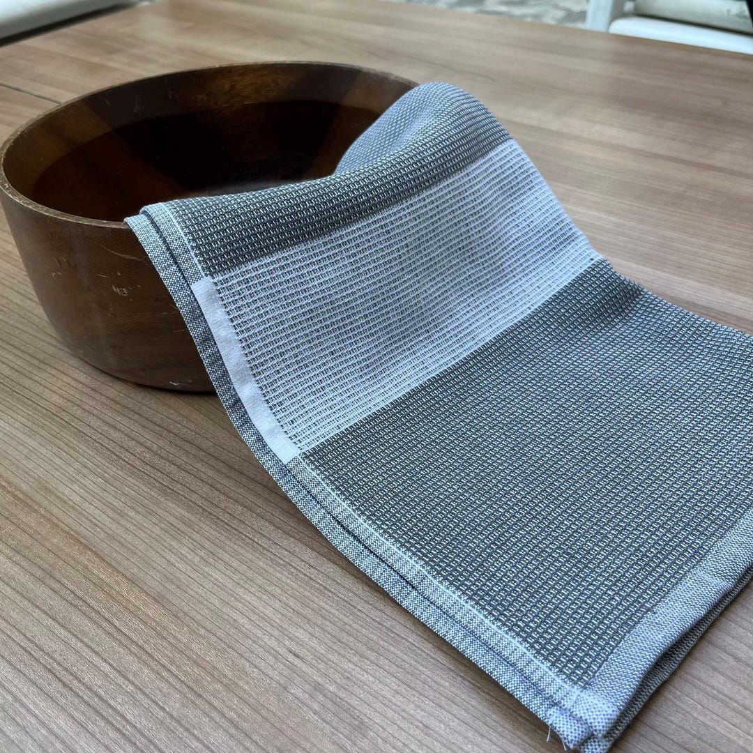 Grey Striped Turkish Cotton Kitchen Towel: Modern Farmhouse Dish Cloth ...