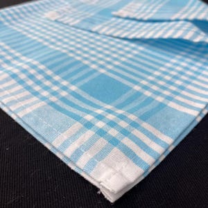 Pano de prato de algodão xadrez azul: pano de prato estilo vintage (44,5 x 69,5 cm)