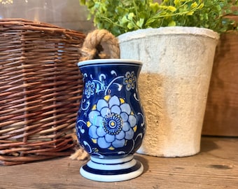 Vintage Ceramic Bud Vase with Floral Details