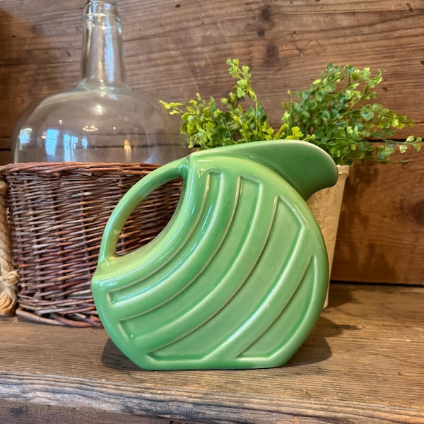 Vintage MCM Green Alamo Pottery Pitcher, Home Decor