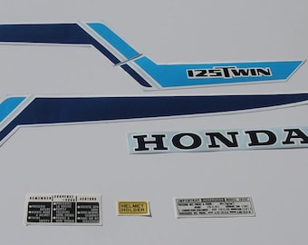 Honda CB 125 Twin Blue Stickers / Autocollants / Decals / Graphics