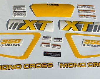 Yamaha XT 350 1988 1990 black yellow - Stickers / Autocollants / Decals / Graphics