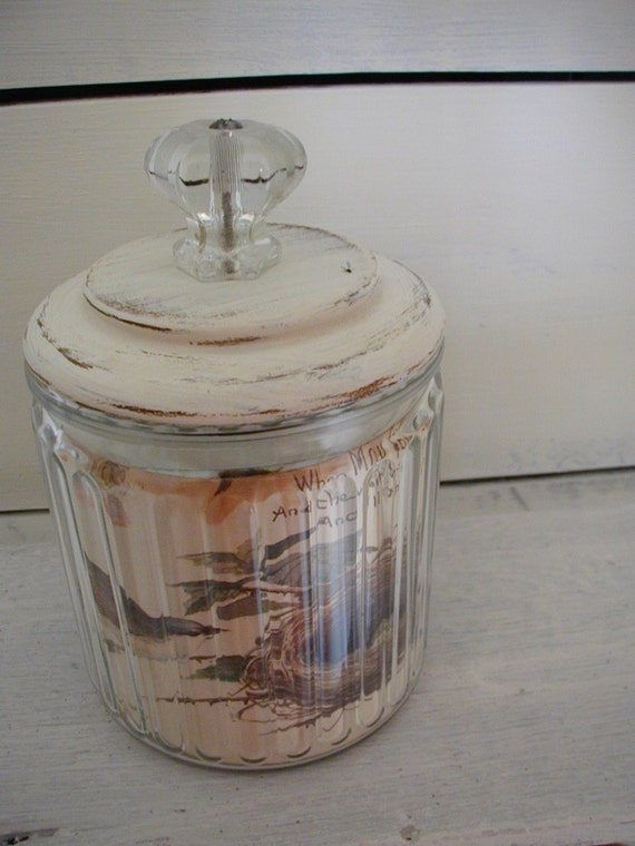 Glass Pipe Tobacco Jar vintage Altered Art Woodland Scene Etsy