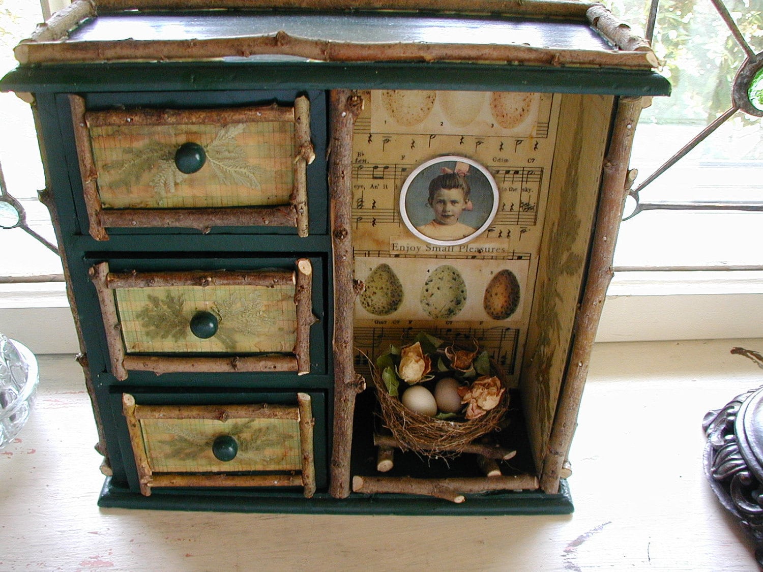 Assemblage Art Shadowbox nature theme Rustic Colors Dried Etsy