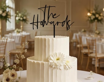 Personalisierter Hochzeitstorten Topper, Benutzerdefinierte Familienname, Jubiläum Dekor