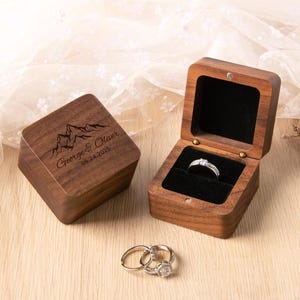 Personalized Wooden Ring Box, Engraved Wedding Proposal, Keepsake