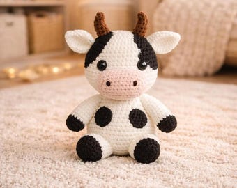 Motif au crochet vache laitière | Instructions pour le jouet PDF Amigurumi (téléchargement numérique)