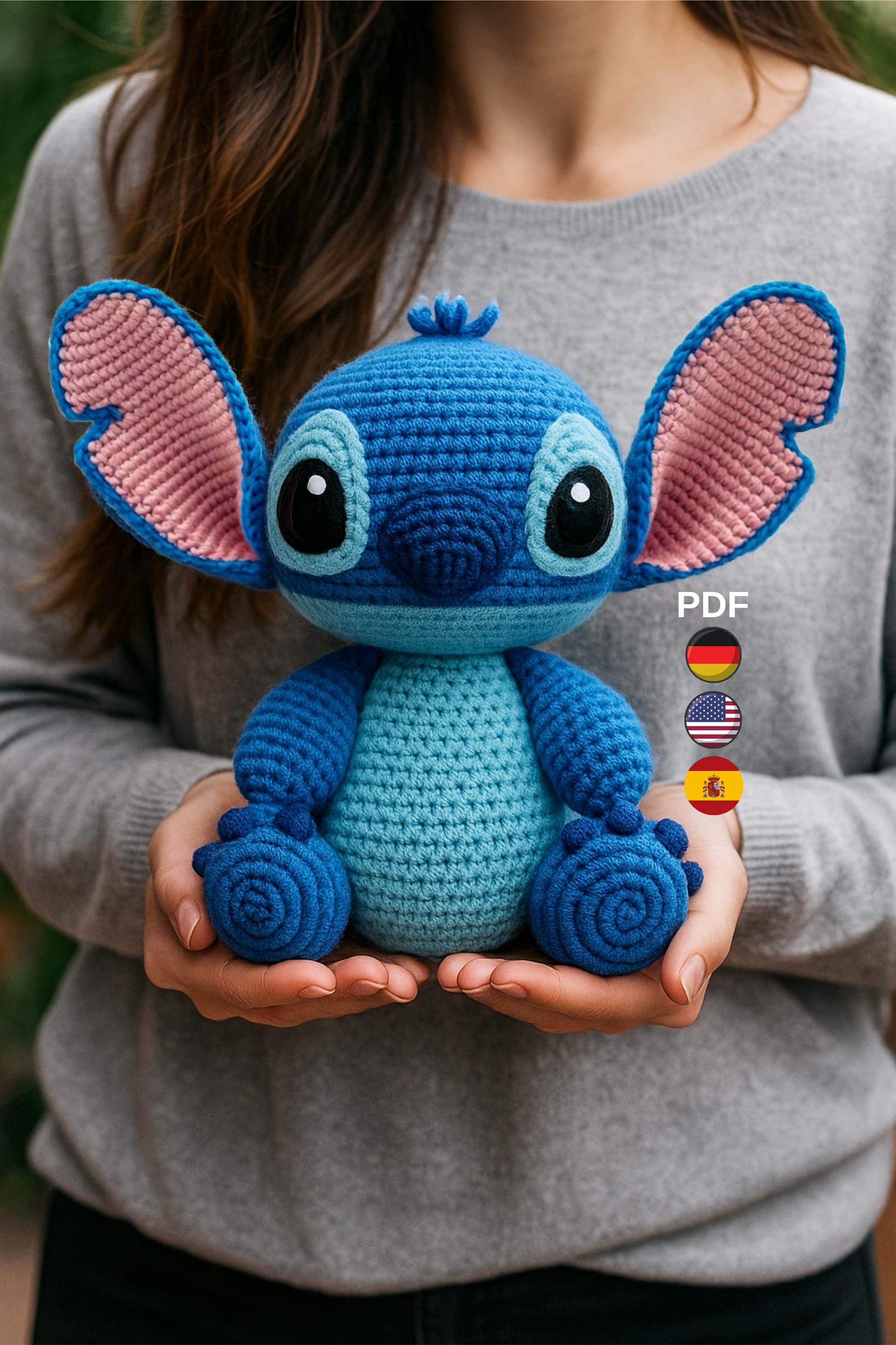 Amigurumi Stitch, Blue Alien Stitch Monster (Amigurumi, Crochet, Photo tutorial PDF file) English, Spanish, Deutsch