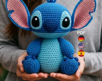 Amigurumi Stitch Crochet Pattern | Digital Download | Disney Plush Toy Pattern | DIY Crochet Photo Tutorial English, Spanish, German