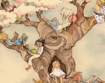 The Reading Tree - signed print