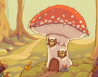 Mushroom Land - Medium signed print