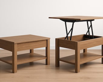 Plano para construir una mesa de centro convertible con tapa elevable (PDF)