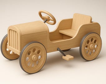 Plano para coche de pedales de madera estilo vintage: juguete para montar (plano en PDF)