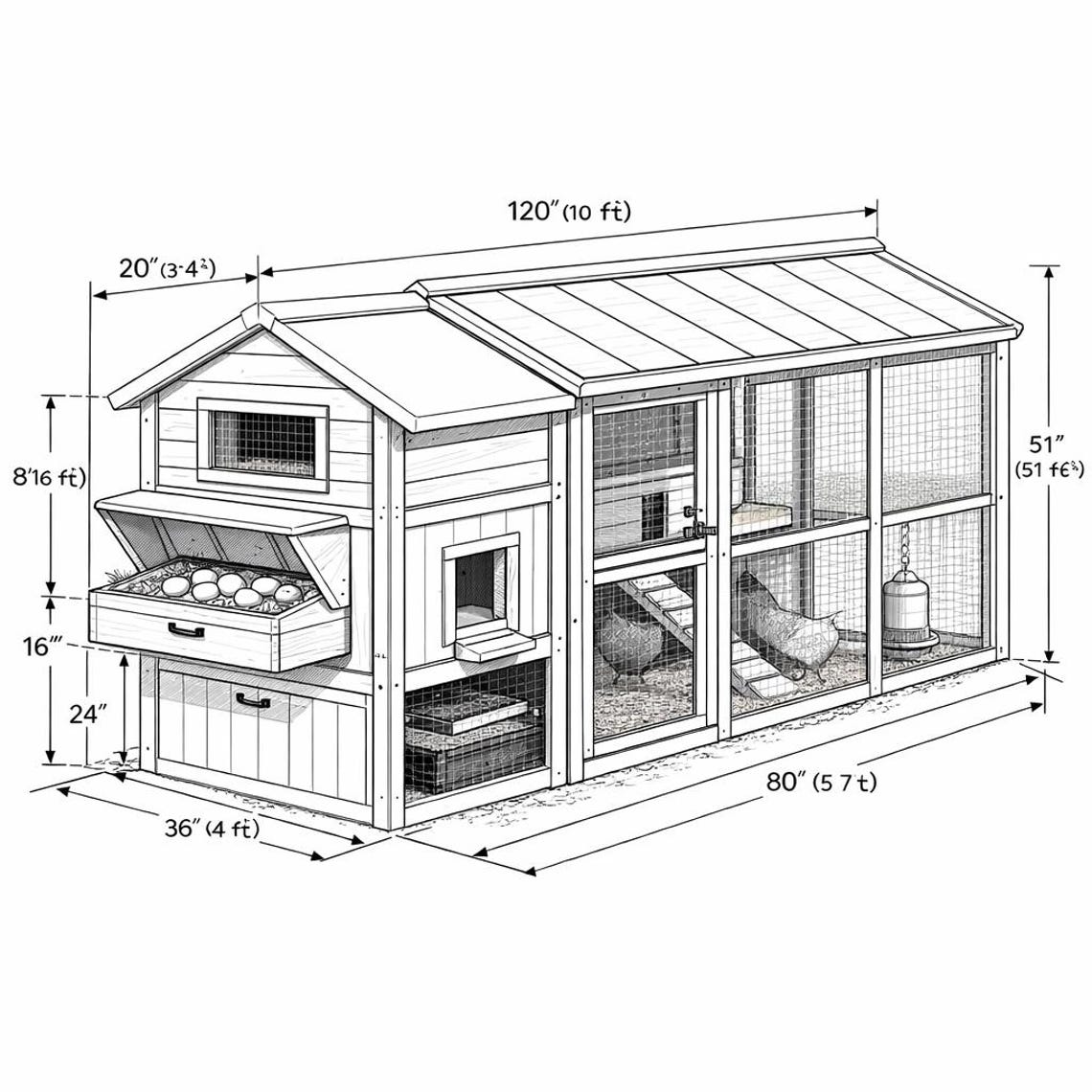 Chicken Coop Plans PDF | DIY Wooden Hen House - Etsy