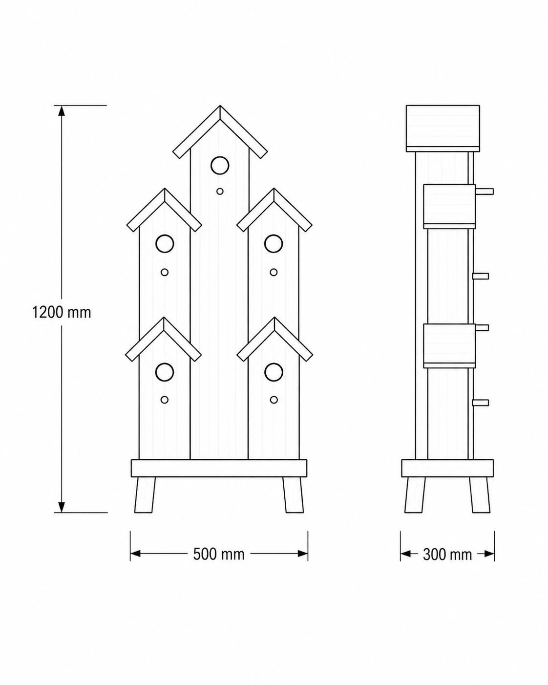 Multi Bird House Plans PDF | DIY Wooden Birdhouse | Backyard Bird Nest ...