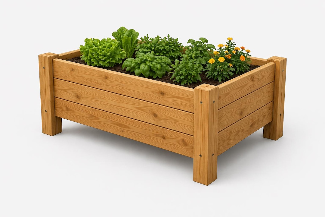 Raised Garden Bed Plans PDF | DIY Wooden Planter Box Blueprint - Etsy