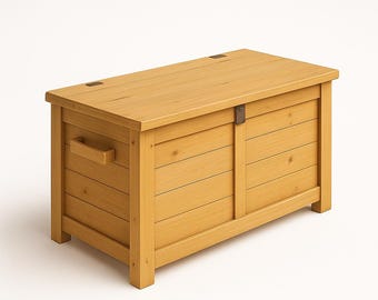 DIY Wooden Storage Chest Plan: Rustic Trunk Blueprint (PDF Download, 100x50x45cm)