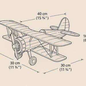 Wooden Biplane Model Plan – DIY Vintage Airplane Blueprint – Digital ...