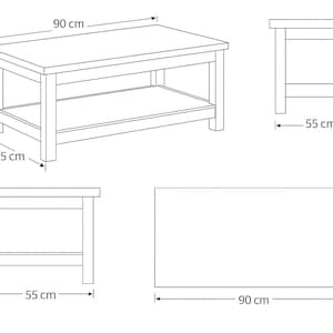 Rectangular Table View Plan DIY Rectangular Coffee Table Woodworking Plan: Rustic Furniture (PDF ...