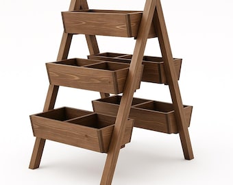 Rustic Double Sided Flower Stand Woodworking Plan (PDF)