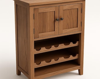 Rustic Wine Cabinet Woodworking Plan: DIY Bar Storage Blueprint (Digital PDF)