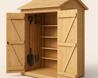 DIY Garten Geräteschuppen Holzbearbeitungsplan, Aufbewahrung im Freien (digitaler Download)