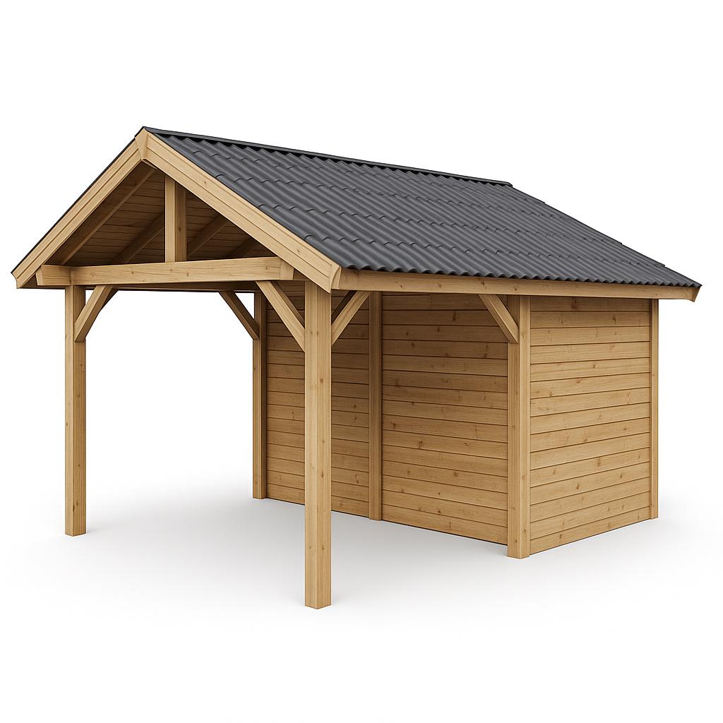 Plan de menuiserie bricolage en bois pour abri de voiture : abri de voiture rustique (téléchargement PDF)
