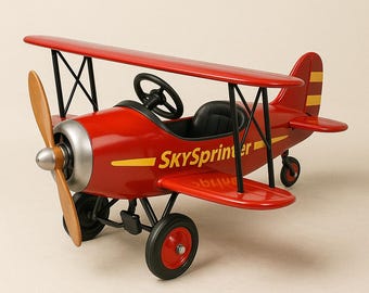 Pedal Plane PDF Plan – DIY Wooden Ride-on Toy Airplane for Kids