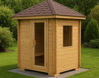 Outdoor Sauna Cabin Plan: DIY Woodworking Blueprint (PDF Download, cm Dimensions)