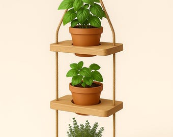 Hanging Herb Planter Woodworking Plan | DIY Indoor Garden (PDF Download)